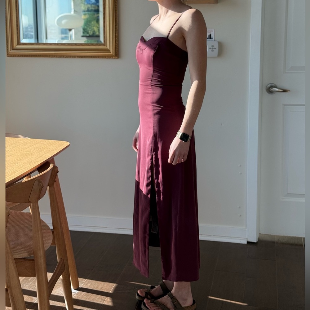The A&F Camille Midi Dress Dark Purple